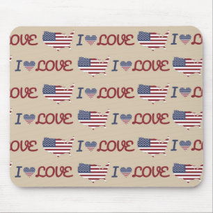PATRIOTISCHE ROTE WEISSE BLAUE TAN STARTEN STREIFE MOUSEPAD