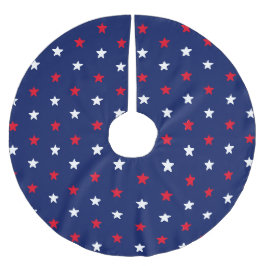 Patriotische rote weiße Marinesterne Weihnachten Polyester Weihnachtsbaumdecke