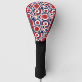 Patriotische rote weiße und blaue Feuerwerkskörper Golf Headcover