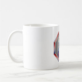 Patriotische rote weiße und blaue Katze im Rahmen Kaffeetasse