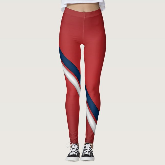 Patriotische rote weiße und blaue leggings (Vorderseite)