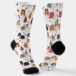 Patriotische Rough Collie Pattern Socken