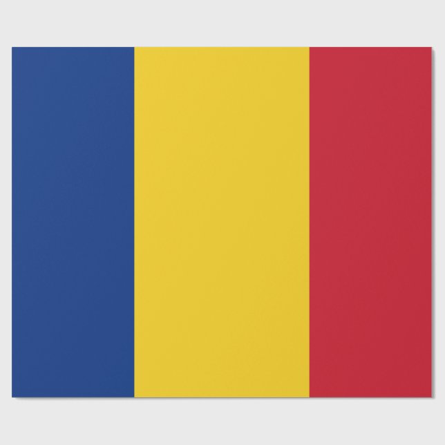 Patriotische Rumänische Flagge Rumänisch Geschenkpapier (Flach)