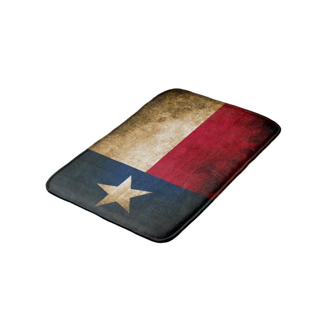 Patriotische rustikale Flagge von Texas Badematte (Schrägansicht)