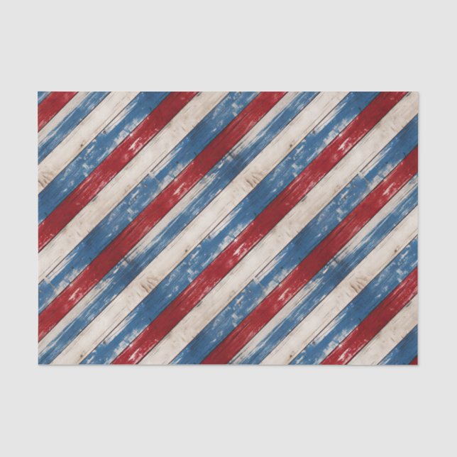 Patriotische rustikale Holzplanken Seidenpapier (Vorderseite)