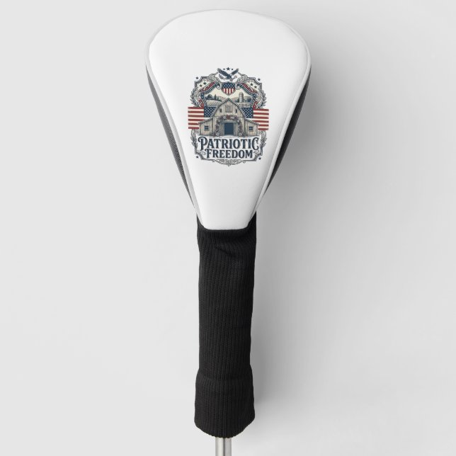 Patriotische rustikale Scheunenhochzeit  Golf Headcover (Vorderseite)