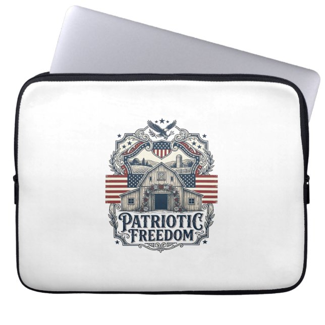 Patriotische rustikale Scheunenhochzeit  Laptopschutzhülle (Vorderseite)
