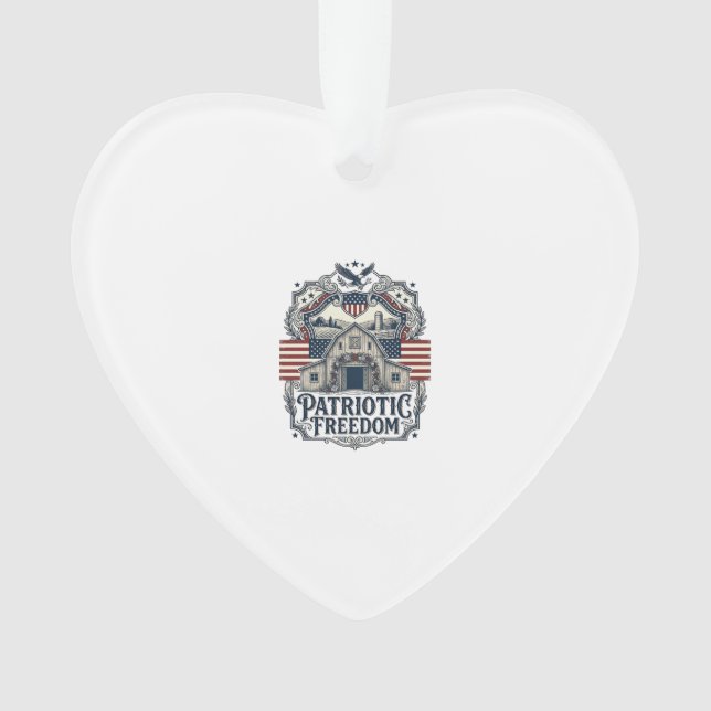 Patriotische rustikale Scheunenhochzeit  Ornament (Vorderseite)