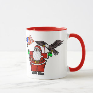 Patriotische Sankt-Flagge u. Adler-WeihnachtsTasse Tasse