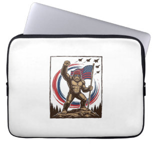 Patriotische Sasquatch-Flagge Vintage Laptopschutzhülle