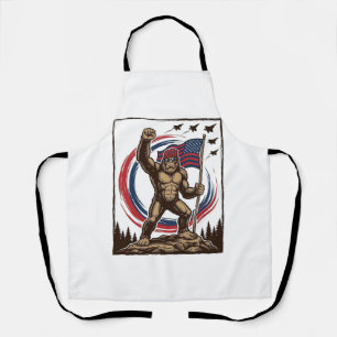 Patriotische Sasquatch-Flagge Vintage Schürze