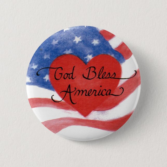Patriotische Schaltfläche "Gott segne Amerika" Button (Vorderseite)