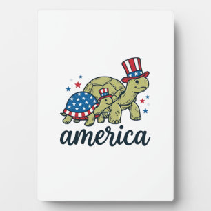 Patriotische Schildkröte Amerika Vintage Gravur De Fotoplatte
