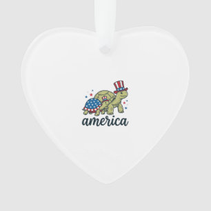 Patriotische Schildkröte Amerika Vintage Gravur De Ornament