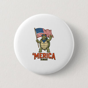 Patriotische Schildkröte 'Merica Vintage Vektor Button