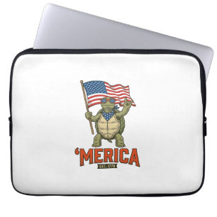 Patriotische Schildkröte 'Merica Vintage Vektor Laptopschutzhülle