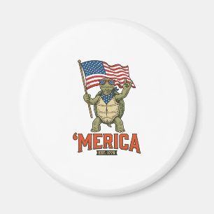 Patriotische Schildkröte 'Merica Vintage Vektor Magnet