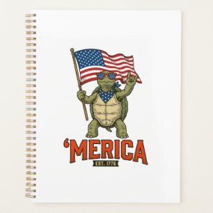 Patriotische Schildkröte 'Merica Vintage Vektor Planer