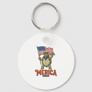 Patriotische Schildkröte 'Merica Vintage Vektor Schlüsselanhänger