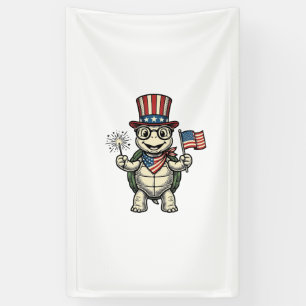 Patriotische Schildkröte Vintage-Gravur-Grafik für Banner
