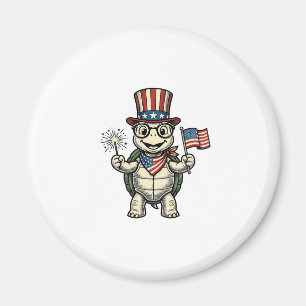 Patriotische Schildkröte Vintage-Gravur-Grafik für Magnet