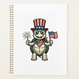 Patriotische Schildkröte Vintage-Gravur Grafik für Planer