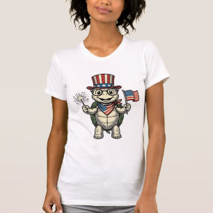Patriotische Schildkröte Vintage-Gravur-Grafik für T-Shirt