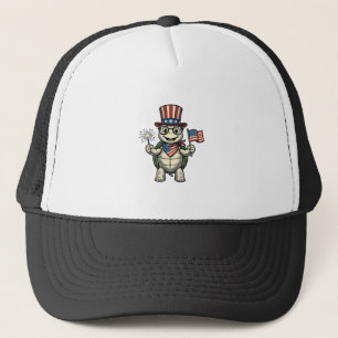Patriotische Schildkröte Vintage-Gravur-Grafik für Truckerkappe