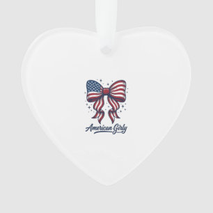 Patriotische Schleife Amerikanisches Mädchen Vinta Ornament