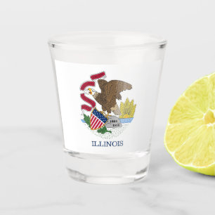Patriotische Schnapsglas mit Flagge von Illinois