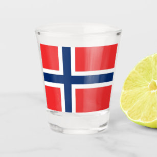 Patriotische Schnapsglas mit Flagge von Norwegen