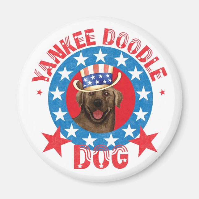 Patriotische Schokolade Labrador Magnet (Vorne)