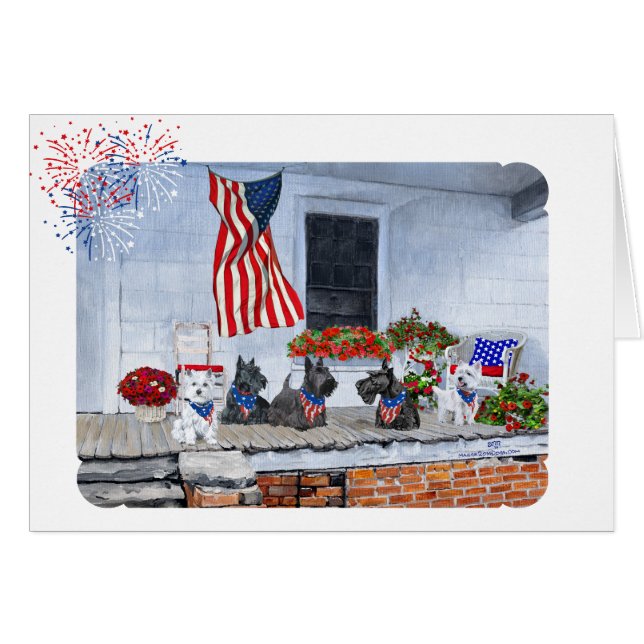 Patriotische Schotten und Westies (Vorderseite (Horizontal))