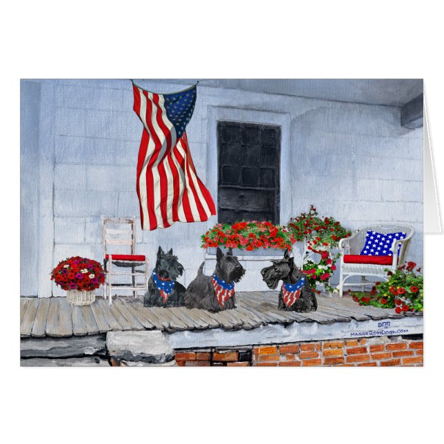 Patriotische Schotten warten auf die große Parade (Vorderseite (Horizontal))