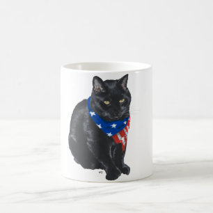 Patriotische Schwarze Katze Tasse