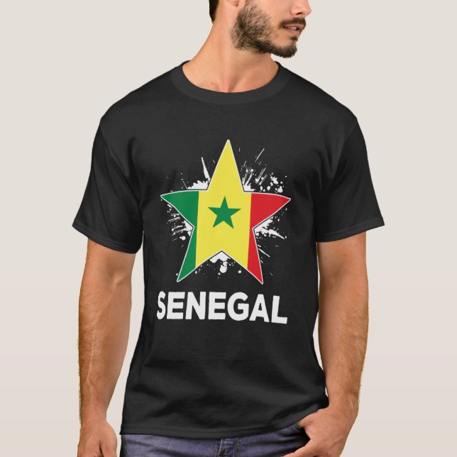 Patriotische Senegalesische Flagge T-Shirt (Vorderseite)