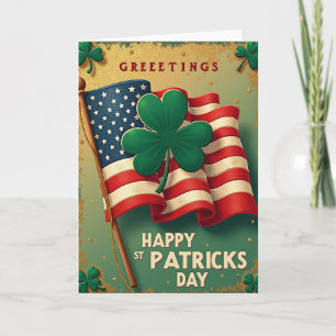 Patriotische Shamrocks-Tag-Karte Karte