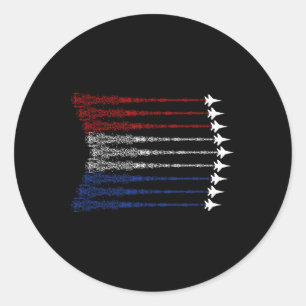 Patriotische Shirts für Männer Jet 4. Juli Shirts Runder Aufkleber