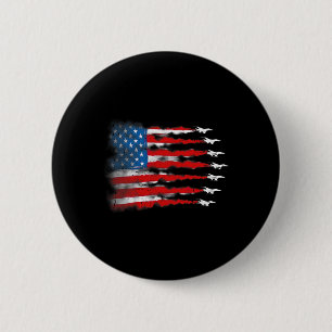 Patriotische Shirts Men Jet Red White Blue US Flag Button