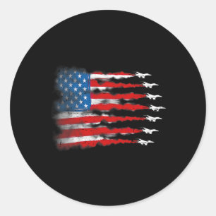 Patriotische Shirts Men Jet Red White Blue US Flag Runder Aufkleber
