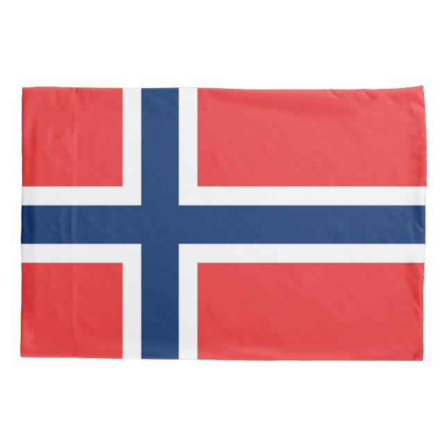 Patriotische Single-Pillowcase-Flagge Norwegens Kissenbezug (Rückseite)