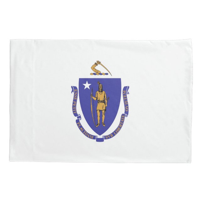Patriotische Single Pillowcase-Flagge von Massachu Kissenbezug (Rückseite)