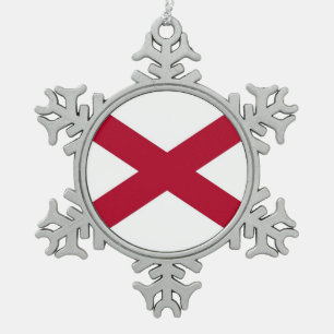 Patriotische Snowflake-Ornament mit Alabama-Flagge Schneeflocken Zinn-Ornament