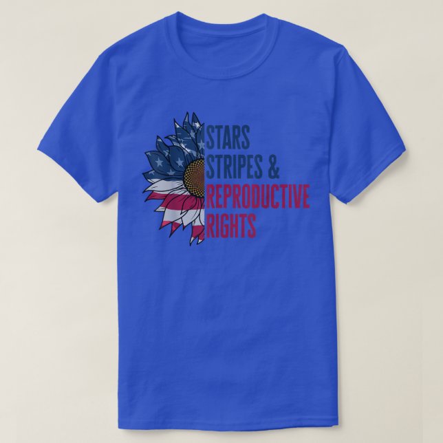 Patriotische Sonnenblume USA Stars Streifen Reprod T-Shirt (Design vorne)