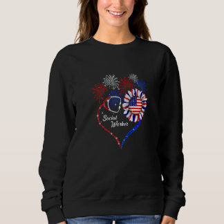 Patriotische Sozialarbeiter 4. Juli Amerikanische  Sweatshirt