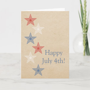 Patriotische Stars 4. Juli Grußkarte Karte