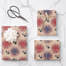 Patriotische Stars Fireworks White Blue Cream