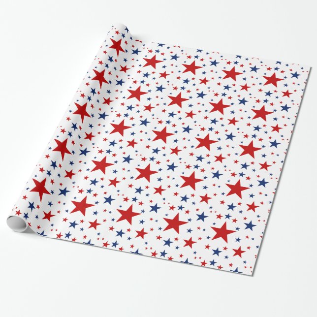 Patriotische Stars Geschenkpapier (Ungerollt)