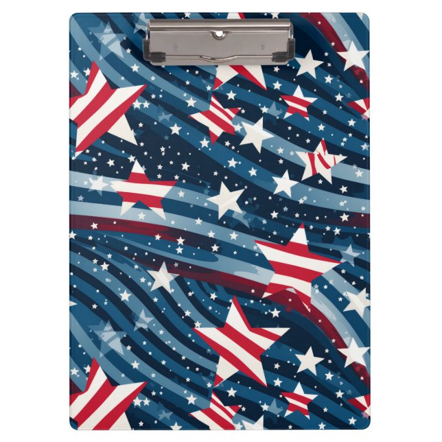 Patriotische Stars Klemmbrett (Vorderseite)