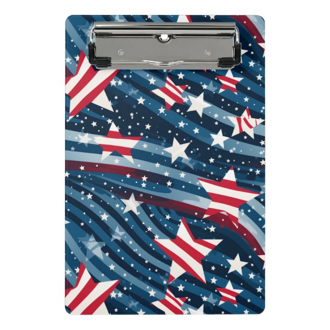 Patriotische Stars Mini Klemmbrett (Vorderseite)
